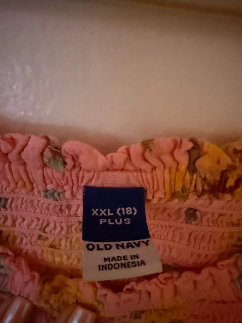 Old Navy Pink Floral Smocked Dress with Yellow Flowers